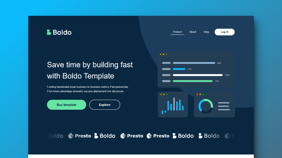 Screenshot de una landing page, desarrollada utilizando Astro Framework, React, Sass y JavaScript.